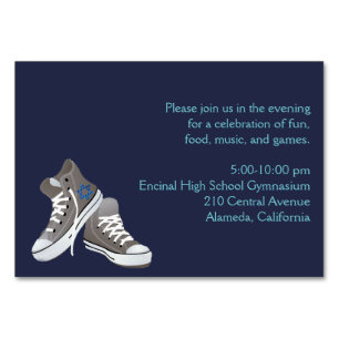 Insert Card Sneakers Invitation Dark Blue