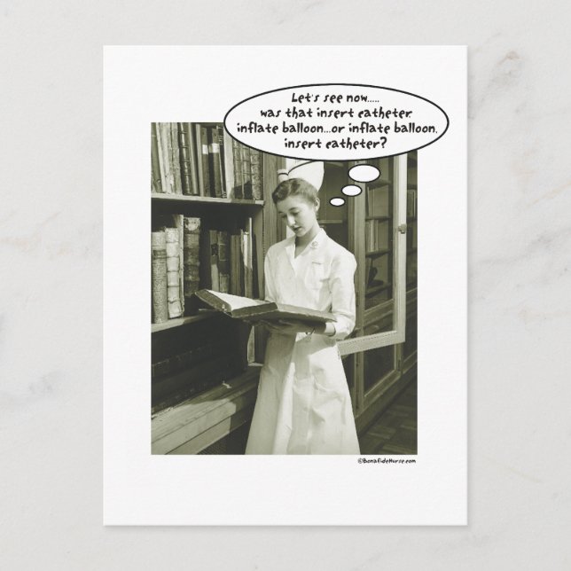 Insert Catheter Inflate Balloon or..... Postcard (Front)