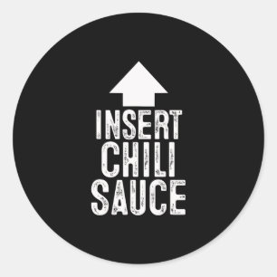 Insert Chili Sauce Halloween Pointing Arrow To Mou Classic Round Sticker