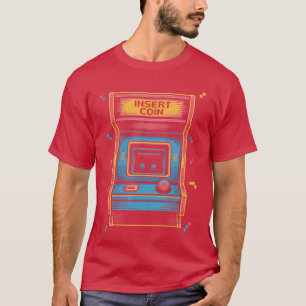 Insert Coin Arcade Cabinet Retro Gaming Aesthetic  T-Shirt