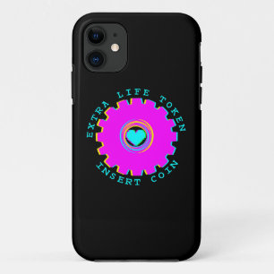 Insert Coin Retro Arcade Extra Life Gamer Heart Case-Mate iPhone Case