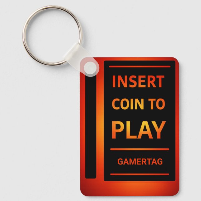 Insert Coin to Play Personalized Gamertag Keychain (Front)