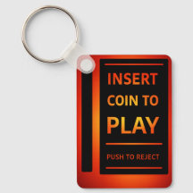 Insert Coin to Play Retro Arcade Keychain | Gamer 
