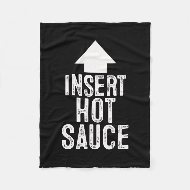 Insert Hot Sauce Halloween Pointing Arrow To Mouth Fleece Blanket (Front)