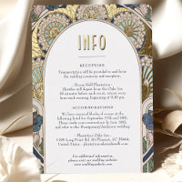 Insert INFO Navy Blue Gold Vintage Art Nouveau