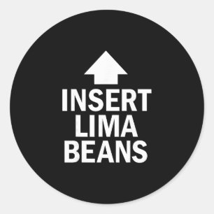 Insert Lima Beans Funny Thanksgiving Pointing Arro Classic Round Sticker