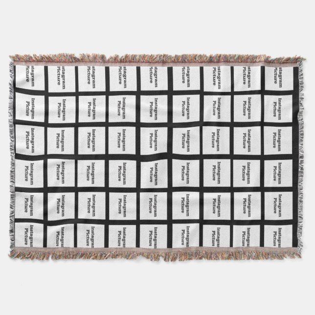 Insert Photos or Instagram Throw Blanket (Front)