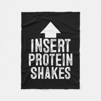 Insert Protein Shake Funny Pointing Arrow To Mouth Fleece Blanket