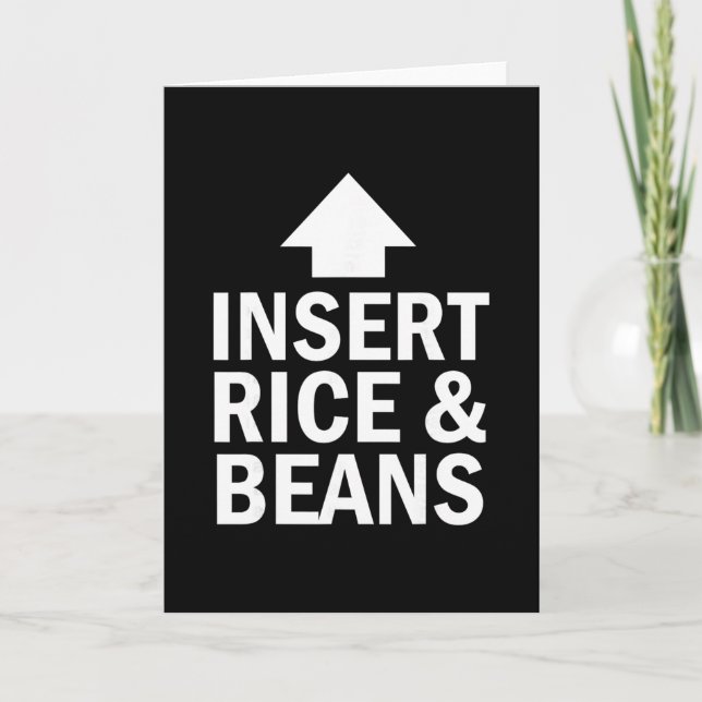 Insert Rice And Beans Thanksgiving Pointing Arrow  Card (Front)