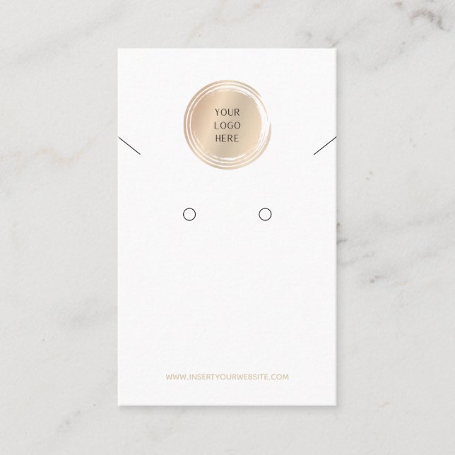 Insert Your Logo Earring & Necklace Business Cards (Front)