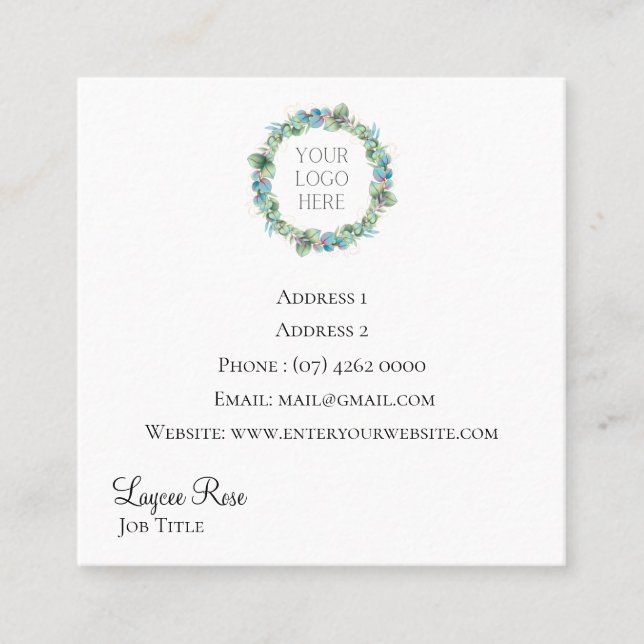 Insert Your Logo Square Business Card (Front)