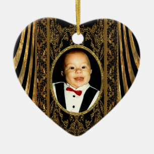 Insert your own photo heart ceramic tree decoration