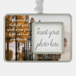 Insert your photo here silver plated framed ornament