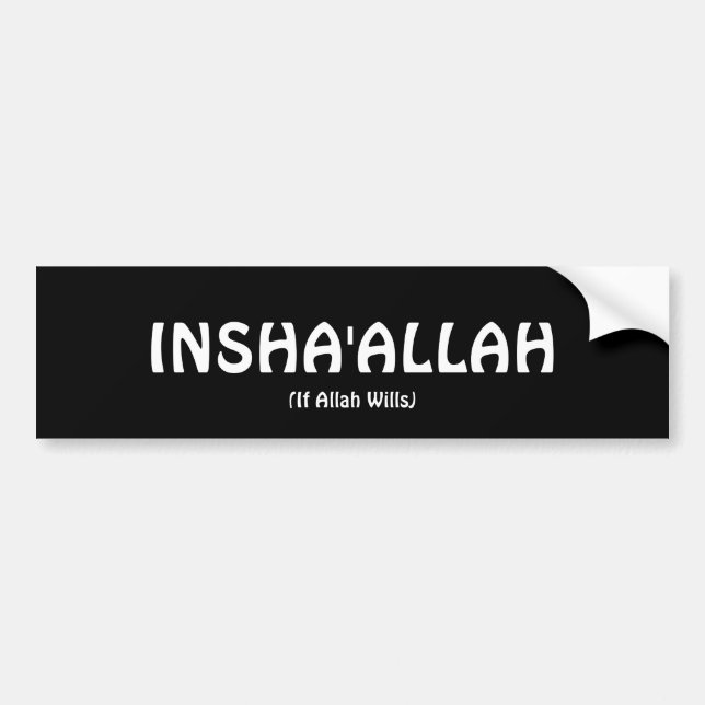 INSHA'ALLAH Bumper Sticker (Front)