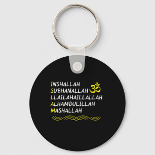 Inshallah Mashallah Muslim Islam Allah Mosque Gift Key Ring