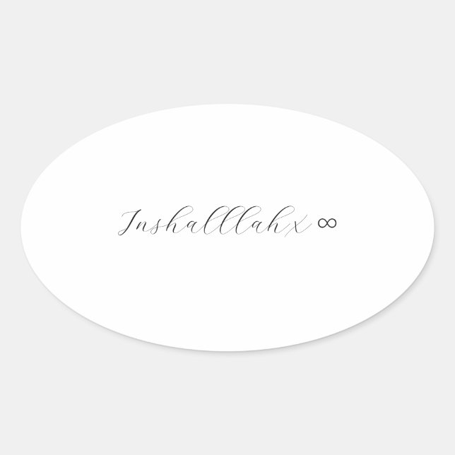 Inshallah x infinity oval sticker (Front)