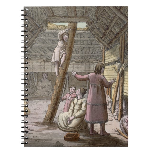 Inside a house in Alaska (colour engraving) Notebook (Front)