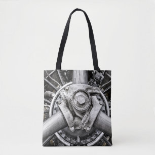 Inside a propeller tote bag