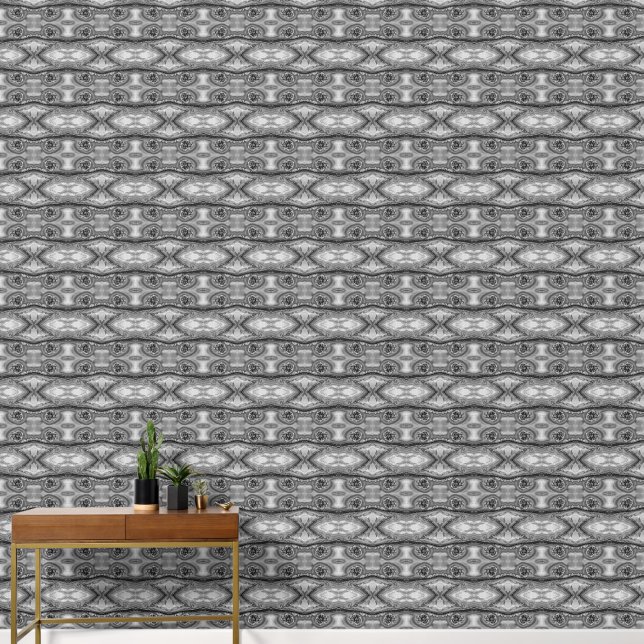 Inside a semi-precious stone, black & white medium wallpaper (Hallway)