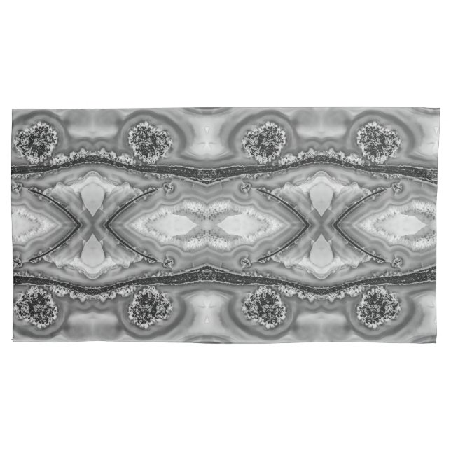 Inside a semi-precious stone grey large pattern pillowcase (Front)