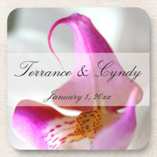 Inside a White Orchid Personal Wedding Coaster