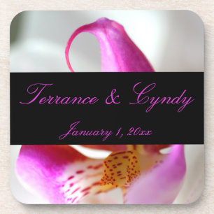 Inside a White Orchid Personal Wedding Coaster