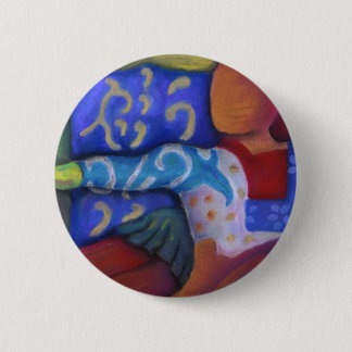 Inside and Out – Azure and Crimson Passage 6 Cm Round Badge