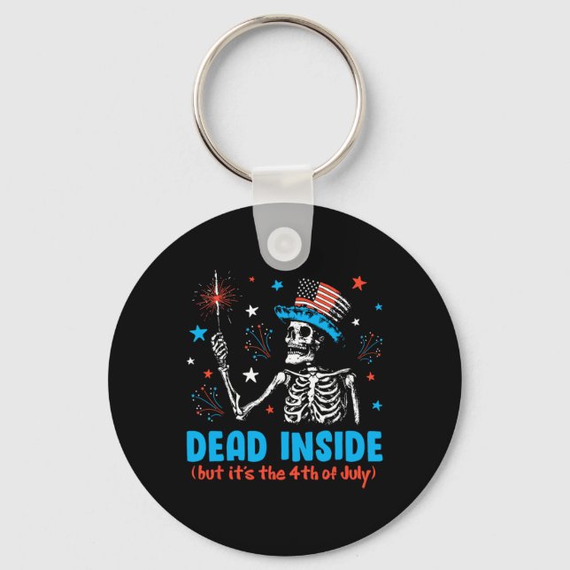 Inside But It The 4th Of July Skeleton Independenc Key Ring (Front)