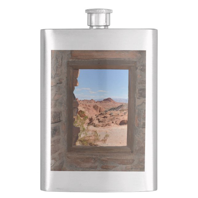 Inside cabin view of the Valley of Fire Hip Flask (Front)