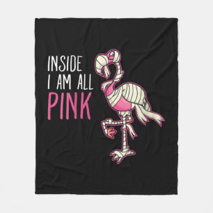 Inside I Am All Pink Flamingo Funny Flamingo Fleece Blanket