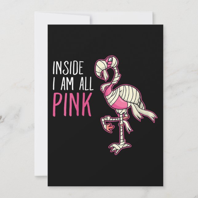 Inside I Am All Pink Flamingo | Funny Flamingo Save The Date (Front)
