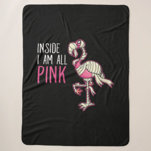 Inside I Am All Pink Flamingo Funny Flamingo Sherpa Blanket