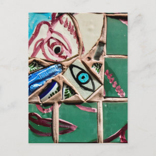Inside Looking Out Mosaic Graffiti Postcard