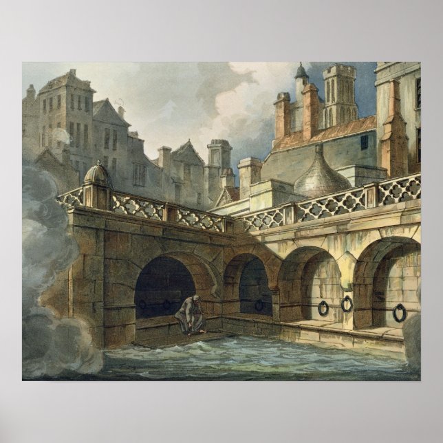 Inside of Queen's Bath, from 'Bath Illustrated by Poster (Front)
