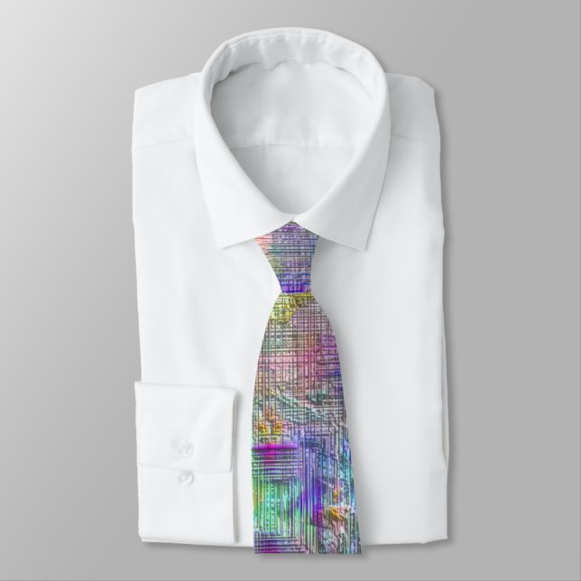 Inside out coloured spots under straight thin line tie (Tied)
