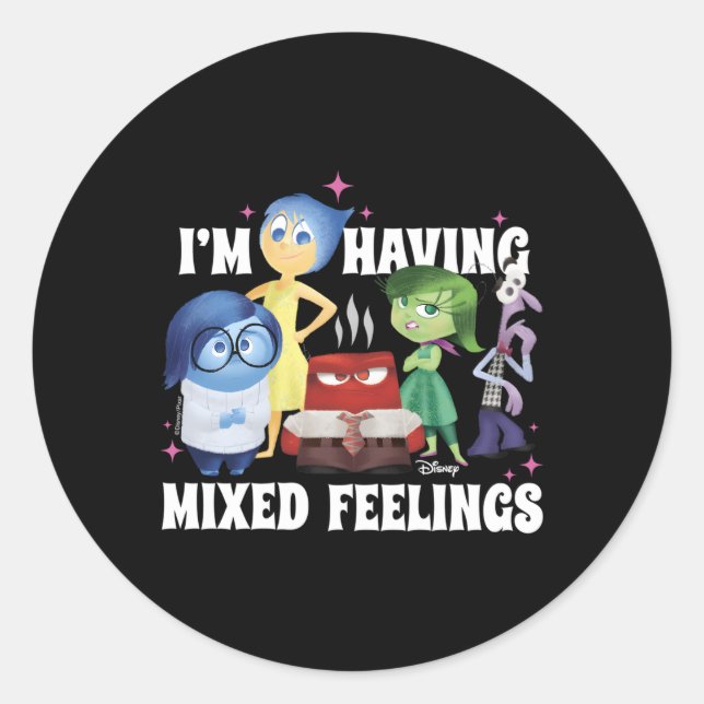 Inside Out I'M Having Mixed Feelings Classic Round Sticker (Front)