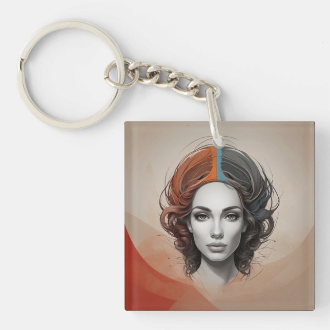 inside out vivid girl key ring (Front)