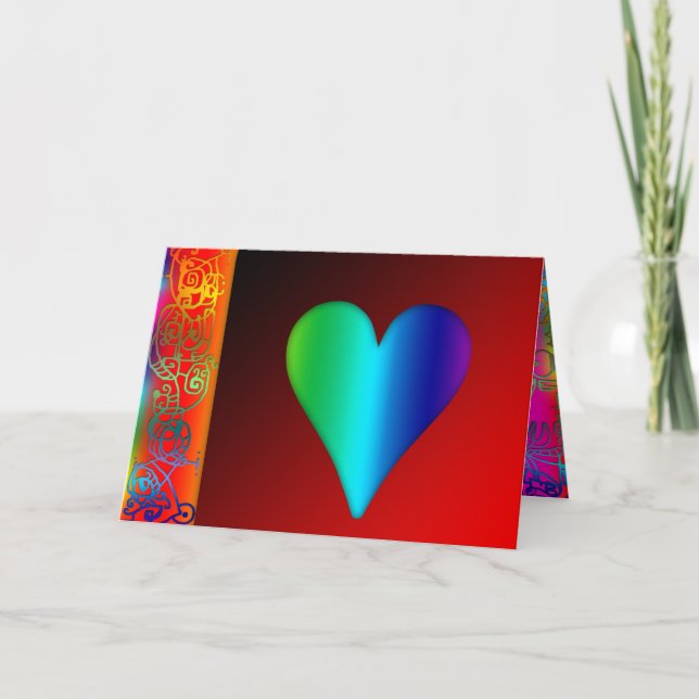 Inside Outside Heart Valentine Greeting C Holiday Card (Front)