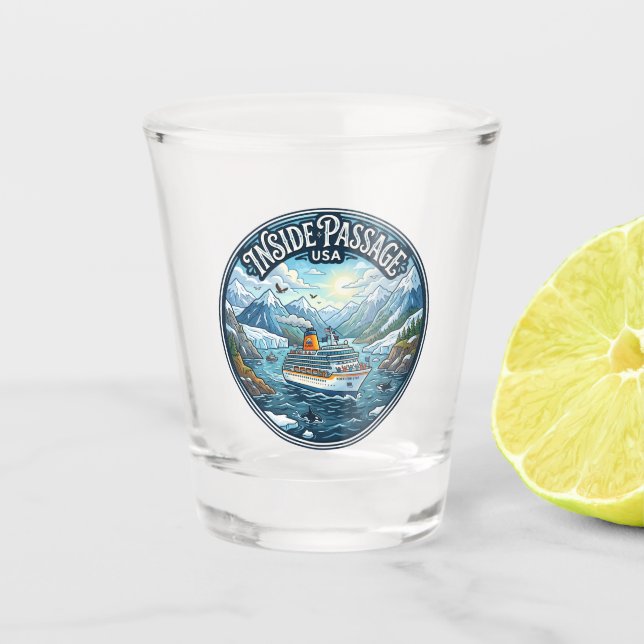 Inside Passage Cruise Ship USA Shot Glass (Front)
