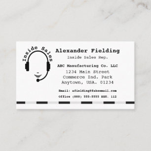 Inside Sales Representative Simple Black and White Business Card