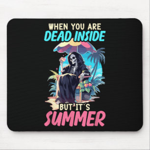 Inside Sarcastic Gothic Skeleton Halloween Mouse Pad
