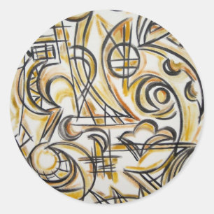 Inside The Labyrinth - Modern Art Hand Painted Classic Round Sticker