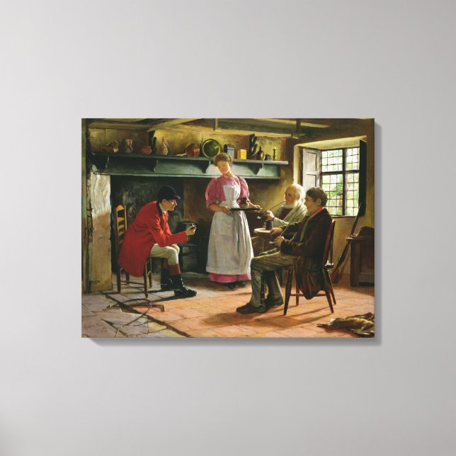 Inside the Lygon Arms, Broadway, 1896 Canvas Print (Front)