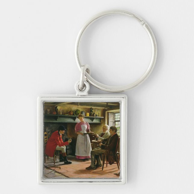 Inside the Lygon Arms, Broadway, 1896 Key Ring (Front)