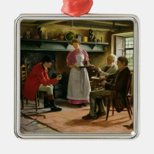 Inside the Lygon Arms, Broadway, 1896 Metal Tree Decoration