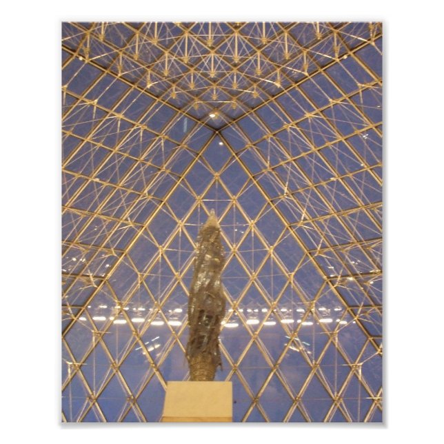 Inside the Pyramid at the Louvre in Paris, France Photo Print (Front)