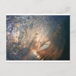 Inside the tube surfing wave postcard