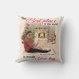 Inside Your Hug Blanket Couple Valentine Gift Cushion
