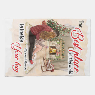 Inside Your Hug Blanket Couple Valentine Gift Tea Towel