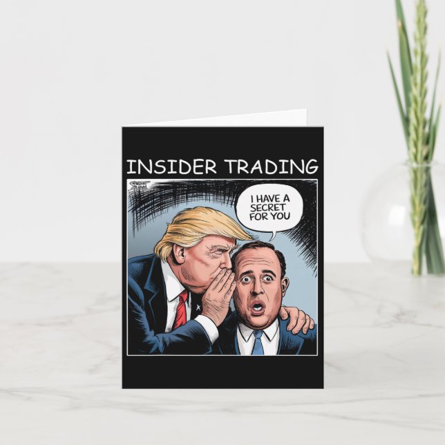 Insider Trading Trump - Funny  Card (Front)